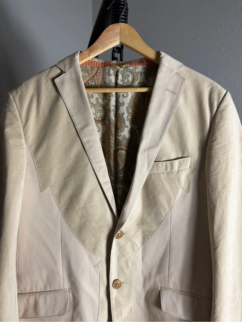 Etro Two-Tone Cream & Beige Sport Coat 54